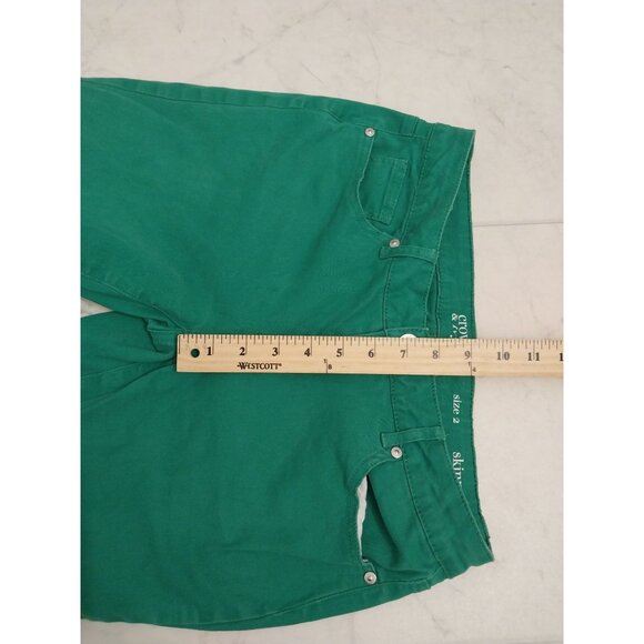Crown & Ivy Christmas Green Skinny Mid Rise Jeans Sz 2 - Picture 9 of 11